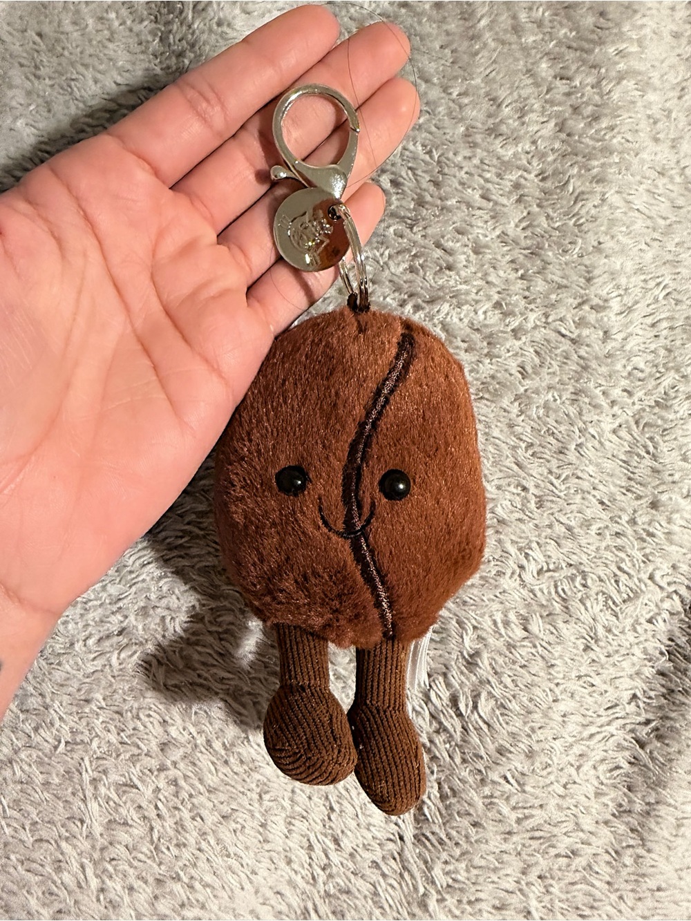 Jellycat Amuseables Coffee Bean Bag Charm Brown Keychain Plush